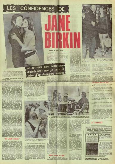 journal Le Hérisson jane birkin et serge gainsbourg, 19724-1er-novembre-1972.jpg