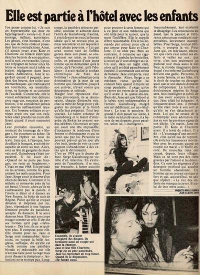 jane birkin et serge gainsbourg paris match n° 1639