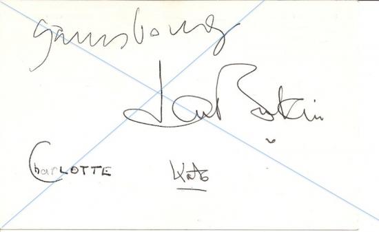autographe jane birkin serge gainsbourg kate charlotte