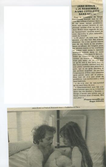 Jane Birkin Patrick Dewaere article presse française