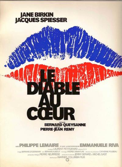 Jane Birkin affiche du film Le diable au coeur de Bernard Queysanne