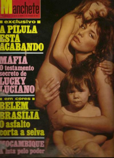 Jane Birkin, Charlotte Gainsbourg et Kate Barry couverture magazine Manchete n° 1170 21 septembre 1974 - Brésil