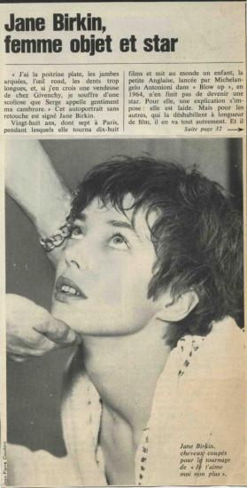 Jane Birkin article de presse