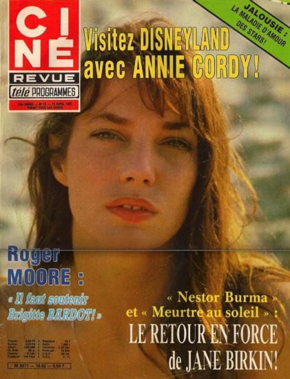 Jane Birkin - couverture Ciné revue n° 16 - 15 avril 1982