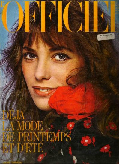 Jane Birkin couverture magazine L'Officiel n° 605, février 1974