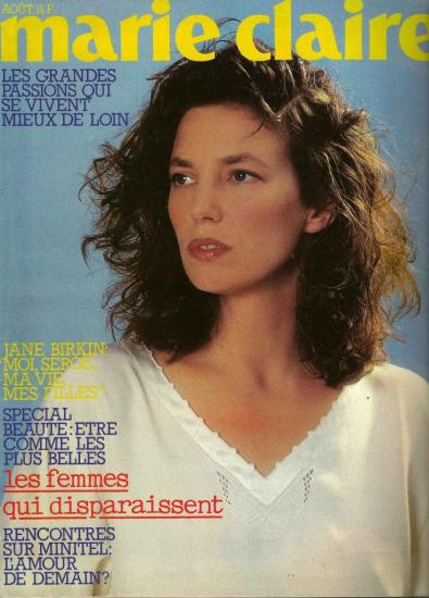 Jane Birkin - Marie Claire n° 408 août 1986
