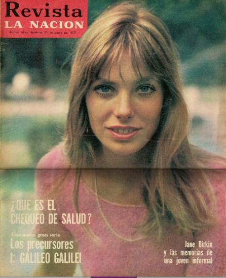 ane Birkin couverture magazine Revista La Nacion - Argentine 1972