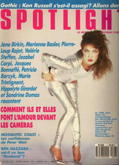 Jane Birkin couverture magazine Spotlight n° 7 février 1987