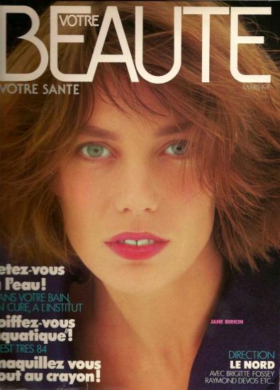Jane Birkin couverture magazine Votre beauté votre santé n° 575 mars 1984