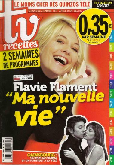 Jane Birkin et Serge Gainsbourg couverture TV recettes n° 50 du 16 au 29 janvier 2010