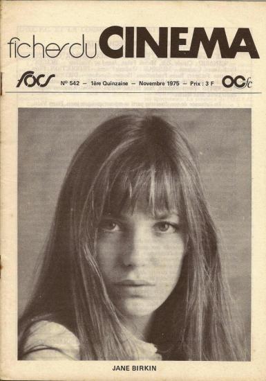 jane Birkin Fiches du cinéma n° 542 novembre 1975