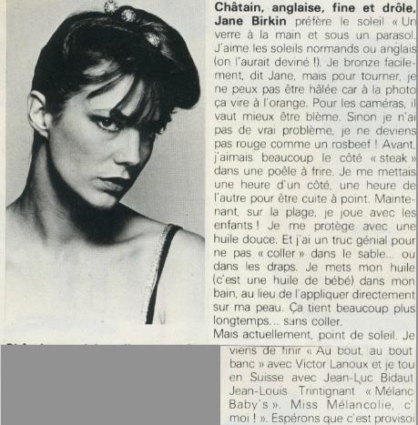 Jane Birkin presse française