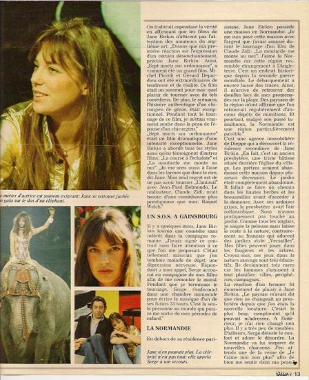 Jane Birkin - Story, presse etrangere, Belgique