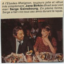 Jane Birkin et Serge Gainsbourg presse française