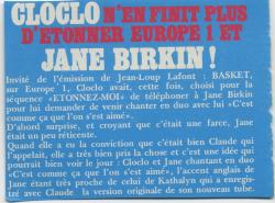 Jane Birkin presse française