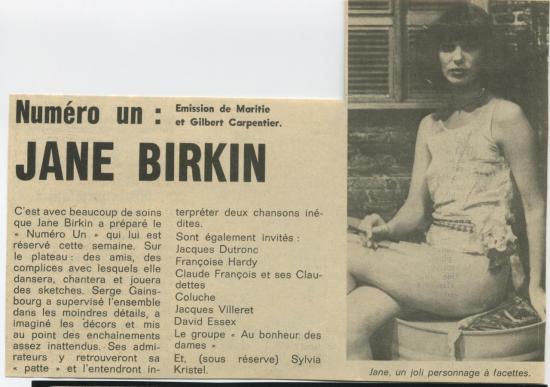 Jane Birkin presse française