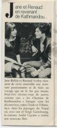 Jane Birkin et Renaud Verley presse française