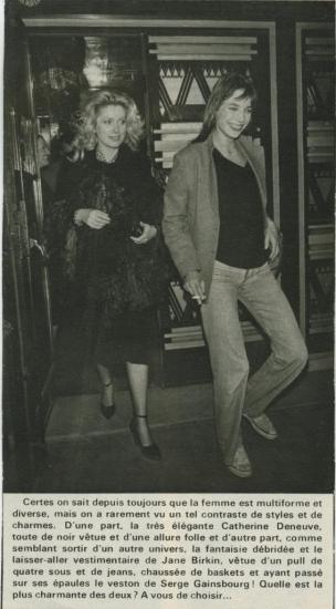 Jane Birkin et Catherine Deneuve presse française