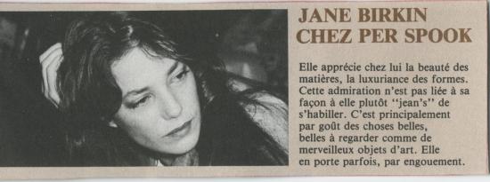 Jane Birkin presse française