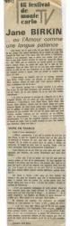 Jane Birkin article presse française