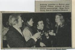 Jane Birkin, Serge Gainsbourg, jacques villeret et catherine deneuve coupure de presse