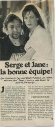 Jane Birkin et Gainsbourg article presse