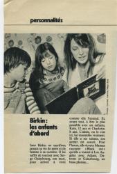 Jane Birkin, Kate et Charlotte coupure de presse