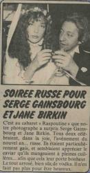 jane birkin et serge gainsbourg article de presse