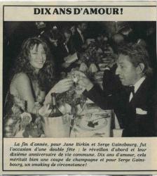 jane birkin et gainsbourg article de presse
