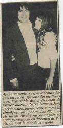 Jane Birkin et Serge Lama presse française