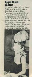 Jane Birkin et klaus kinski presse française