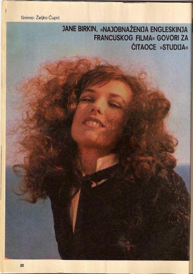 Jane Birkin  - Studio, magazine yougoslave - n 727, 11 mars 1978