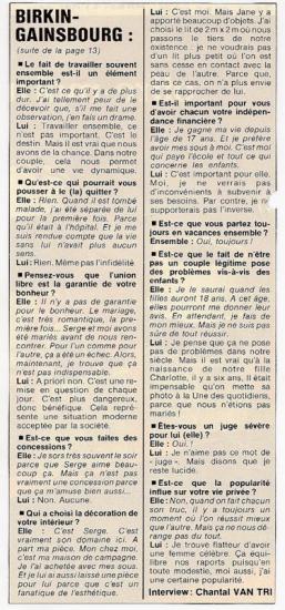 interview jane birkin et serge gainsbourg télé star 1978